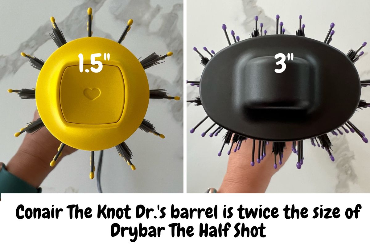 Conair The Knot Dr vs Drybar the half shot barrels comparison