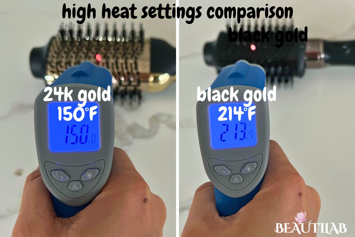 Hot Tools Black Gold vs 24k Gold One Step high heat settings comparison