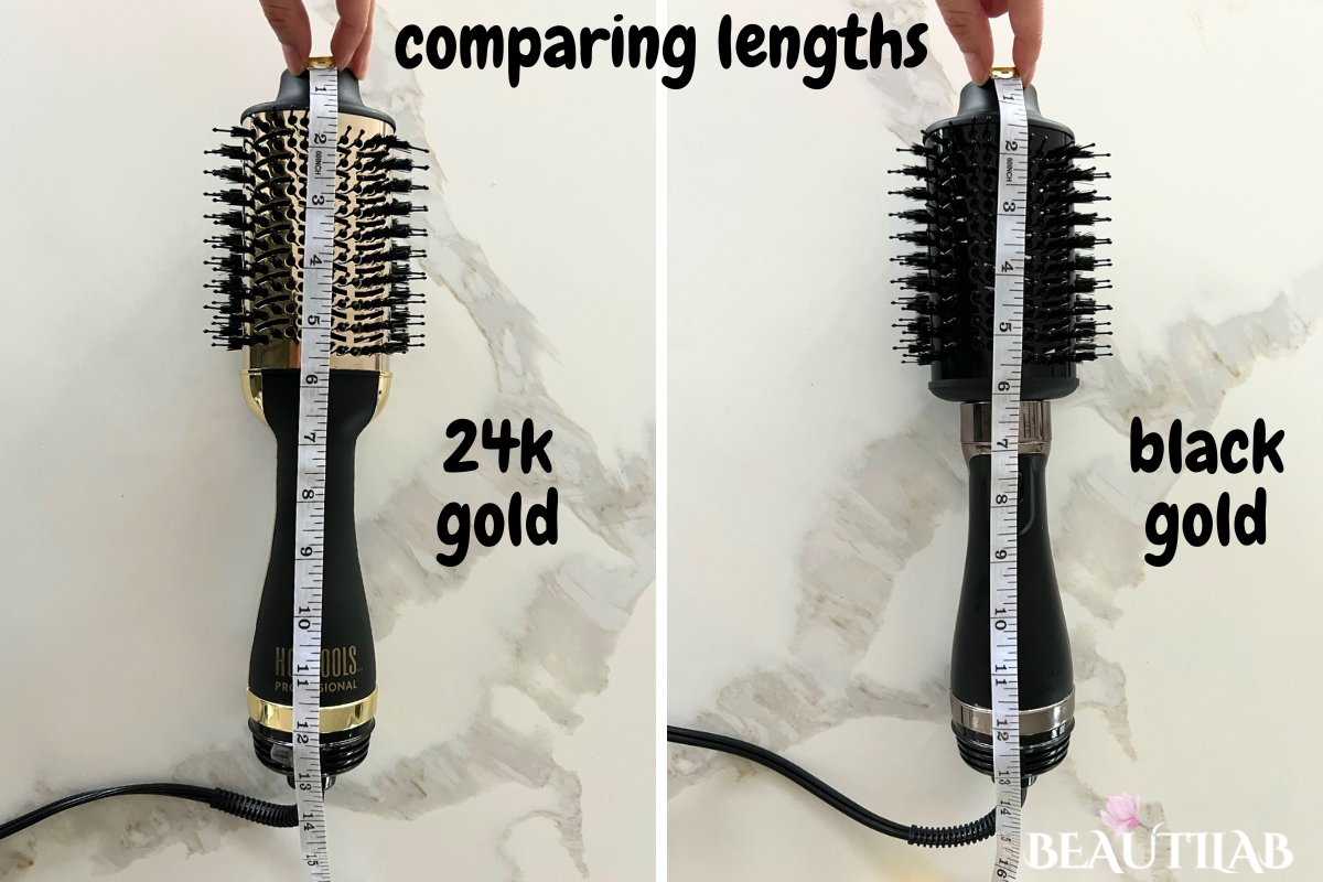 Hot Tools Black Gold vs 24k Gold One Step length comparison