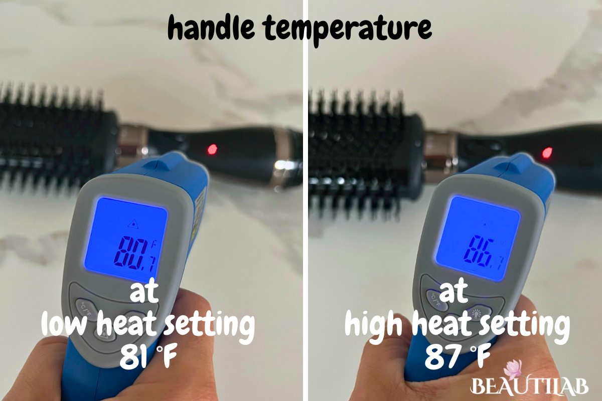 Hot Tools Black Gold One-Step handle temperature
