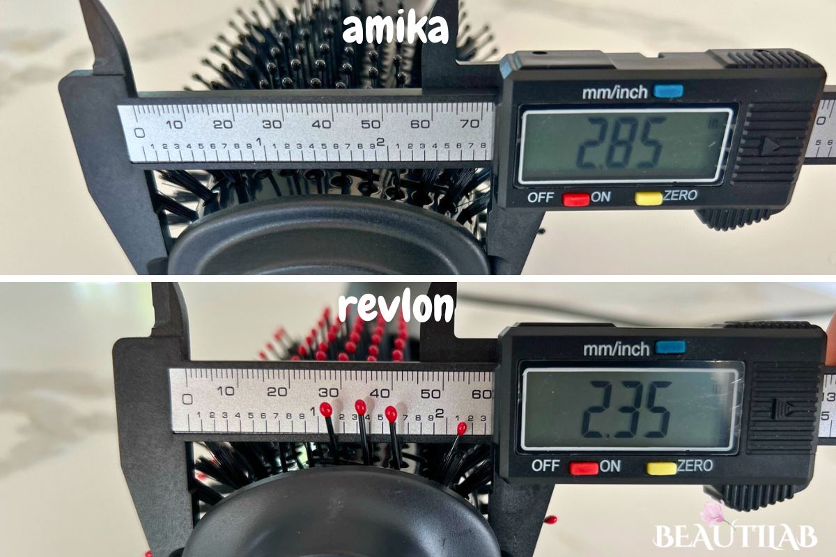 Amika Blow Dry Brush 2.0 vs Revlon One-Step Volumizer PLUS barrel size comparison