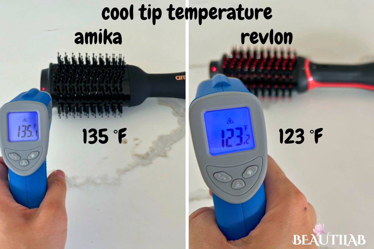 Amika Blow Dry Brush 2.0 vs Revlon One-Step Volumizer PLUS cool tip temp comparison
