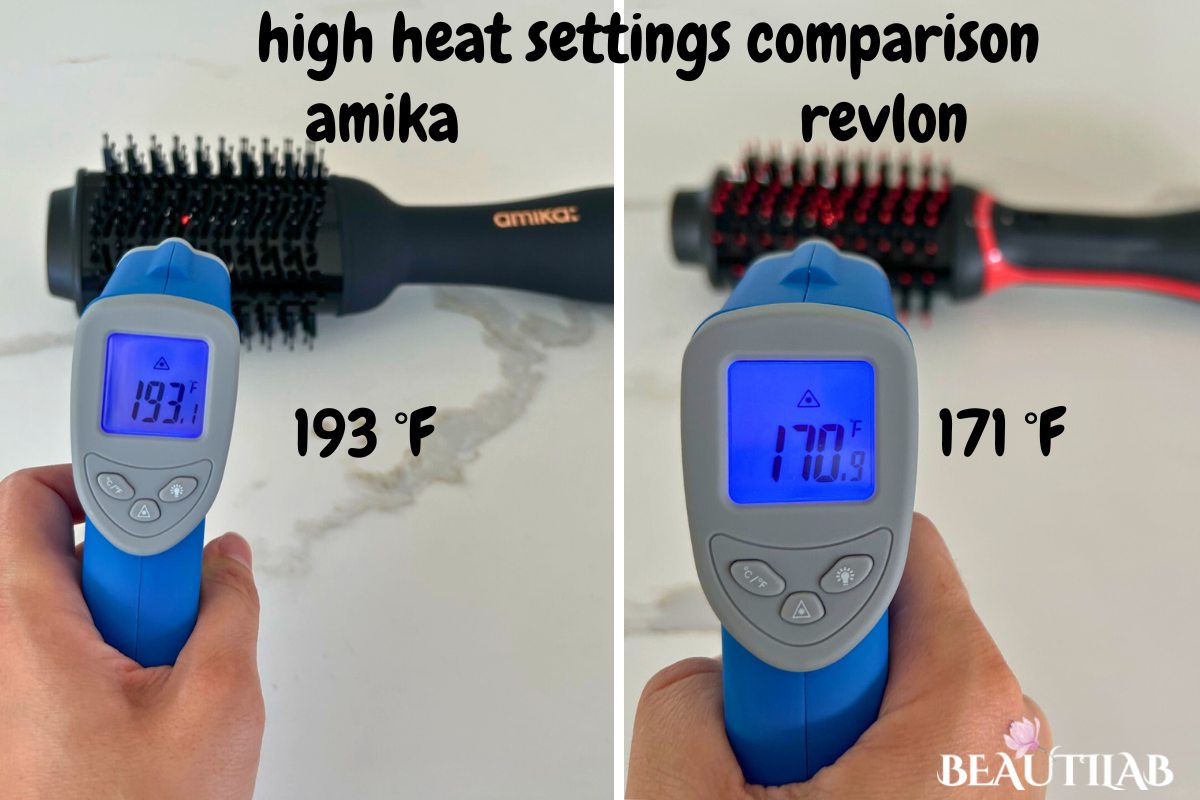 Amika Blow Dry Brush 2.0 vs Revlon One-Step Volumizer PLUS high heat settings comparison