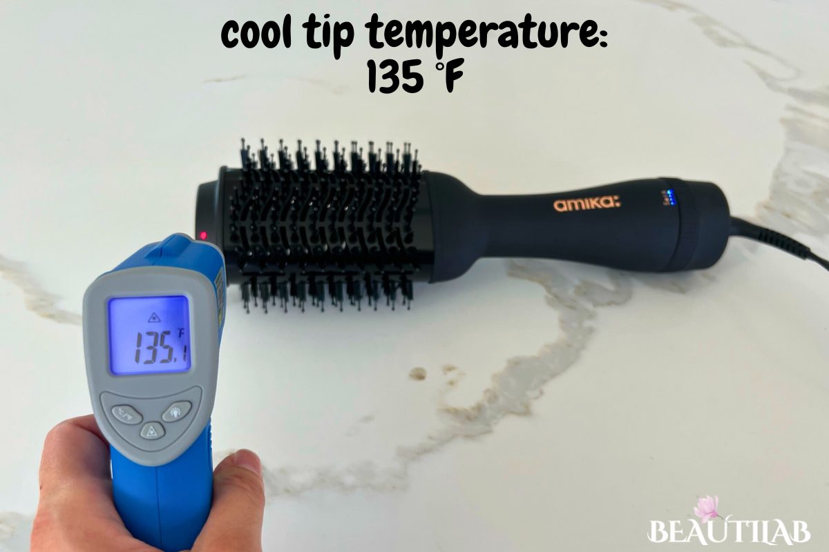 Amika Hair Blow Dry Brush 2.0 cool tip temperature