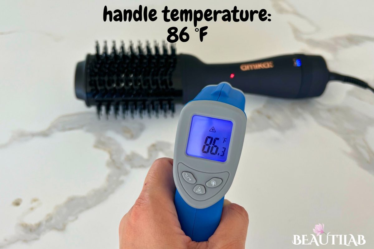 Amika Hair Blow Dry Brush 2.0 handle temperature