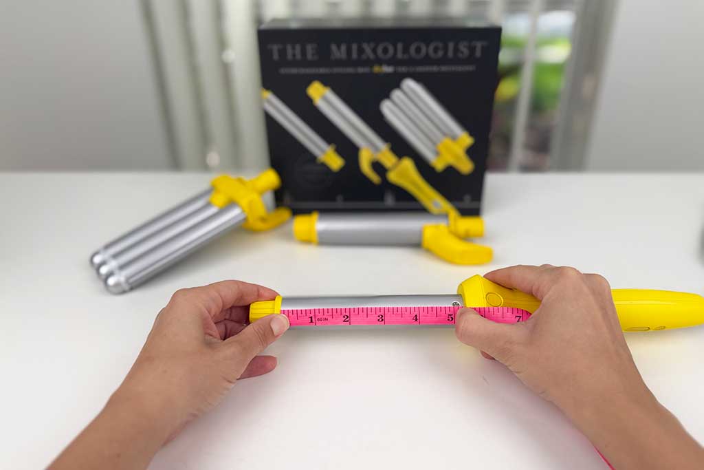 Caliper showing 4.5-inch length of the Mixologist wand attachment.