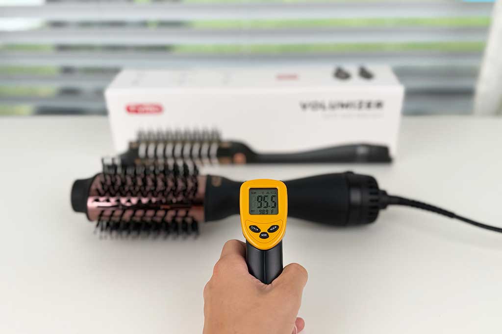 Handle temperature recorded at 95°F after 30 minutes of use