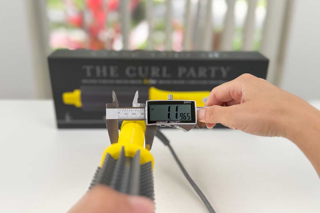 Caliper on handle showing 1.2″.