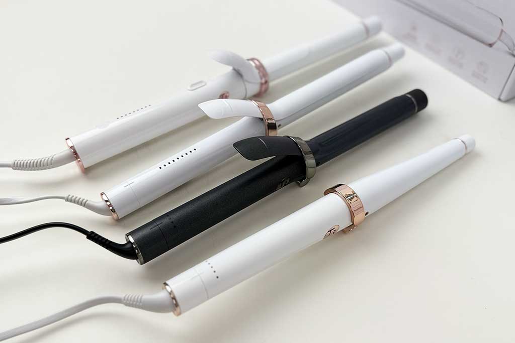 t3-curling-irons-review-featured T3 curling irons lineup reviewed at BeautiLAB Studio, showcasing different barrel sizes and designs